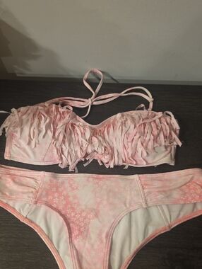 Abercrombie & Fitch Light Pink Fringe Bikini